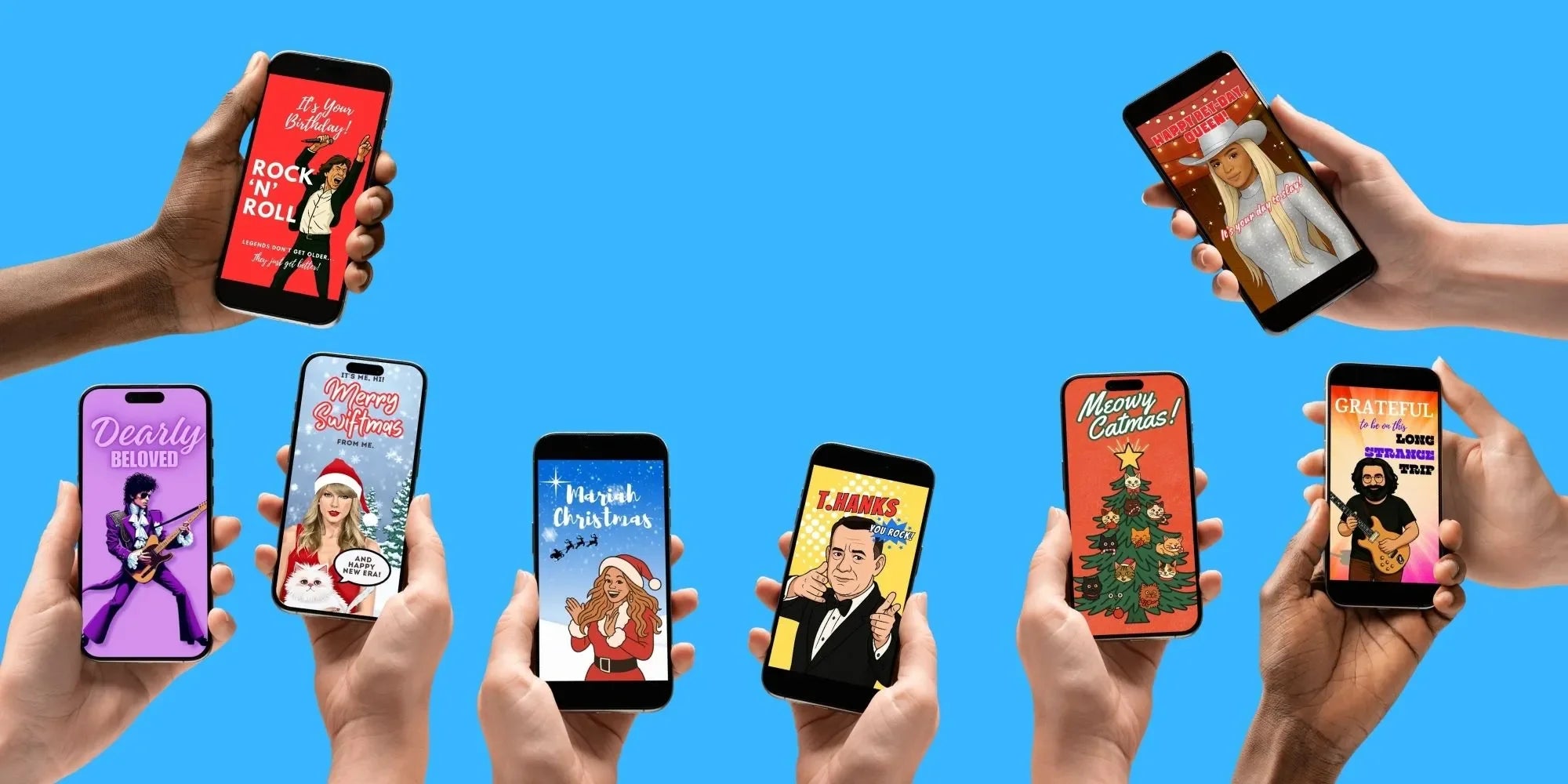 Greetigram video eCards featuring funny celebrity-inspired birthday and holiday cards. Personalized, instant video greetings you can text or email. Rock and roll, pop culture, and hilarious eCards that make birthdays unforgettable.