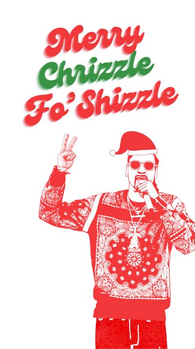 Snoop Dogg Christmas video eCard with ‘Merry Chrizzle Fo’ Shizzle’ message — funny holiday card for Snoop fans.