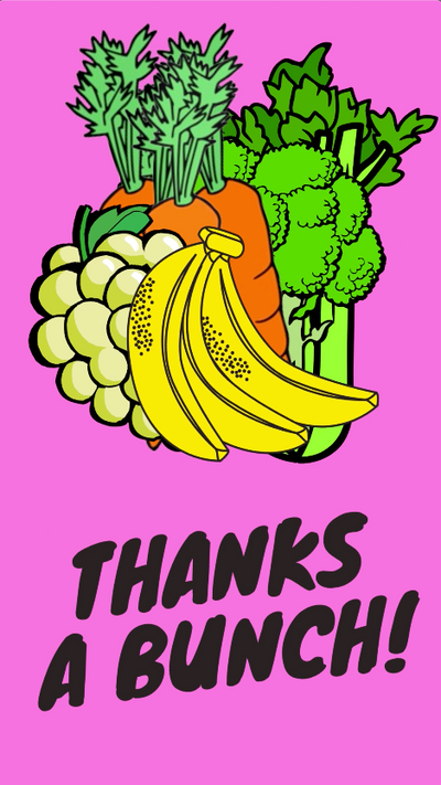 Cheerful ‘Thank You A Bunch’ eCard cover with bright floral accents and bold text reading ‘Thank you A Bunch.