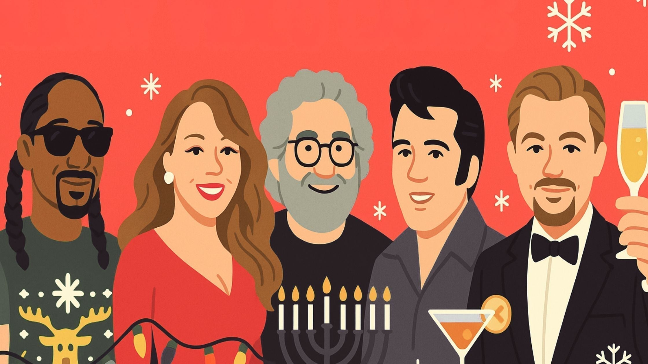 Snoop Dogg Mariah Carey Jerry Garcia Elvis Leonardo DiCaprio and Taylor Swift fun, personalized holiday ecards easier way