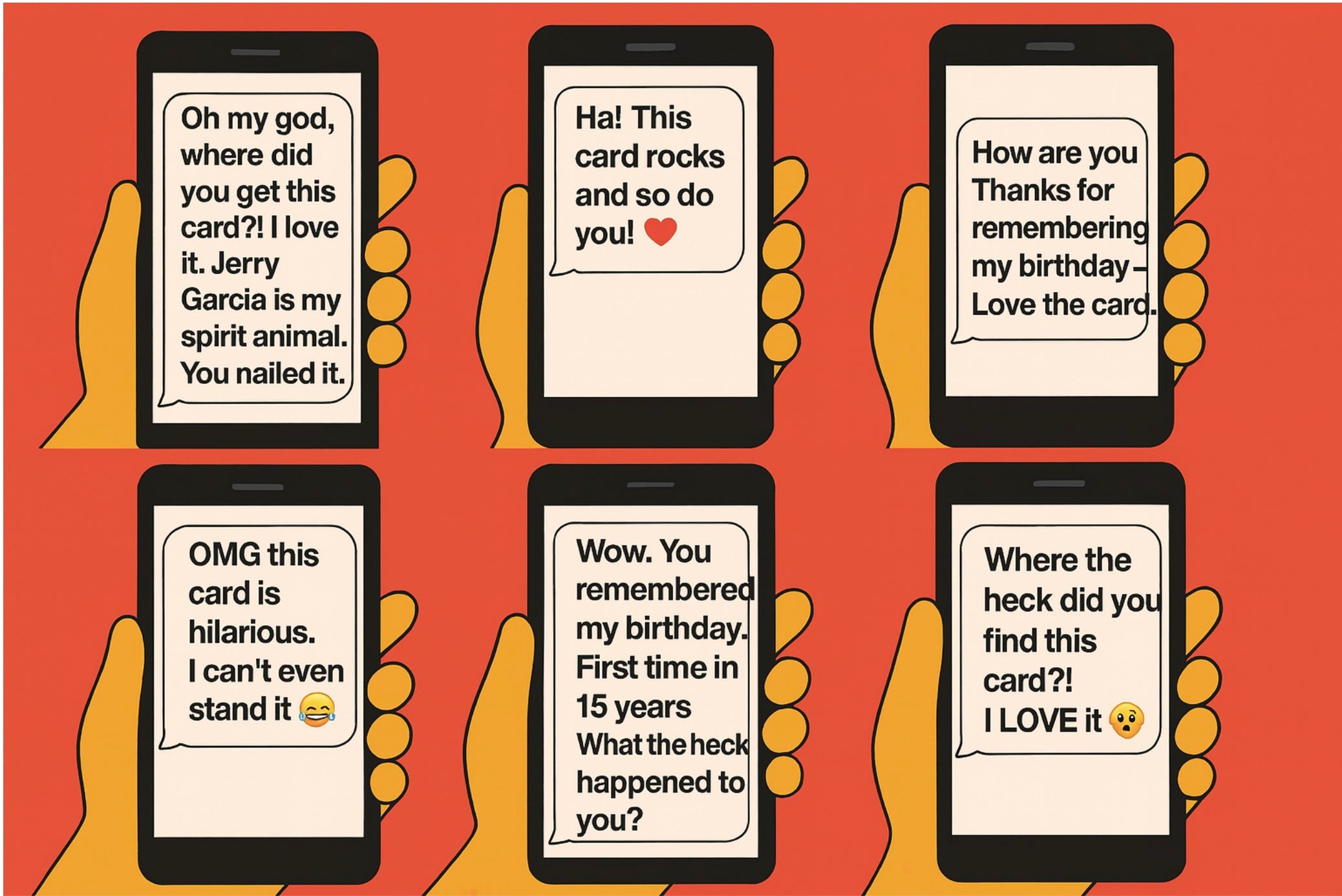 birthday ecards can be responded to via text 