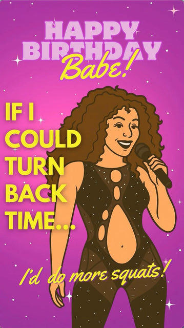 Cher “Turn Back Time” Birthday eCard poster