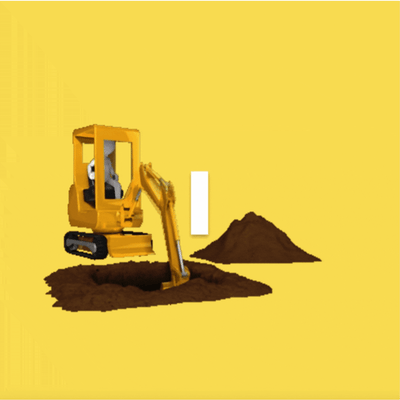 Funny Valentine’s Day video eCard with a tractor digging a huge hole and “I Dig You” text