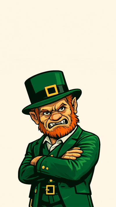 Funny St. Patrick’s Day eCard with two leprechauns – Put Down the Guinness Irish drinking joke.