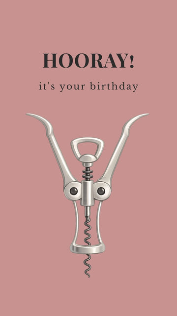 Funny Wine Birthday eCard – “Hooray! It’s Your Birthday” poster