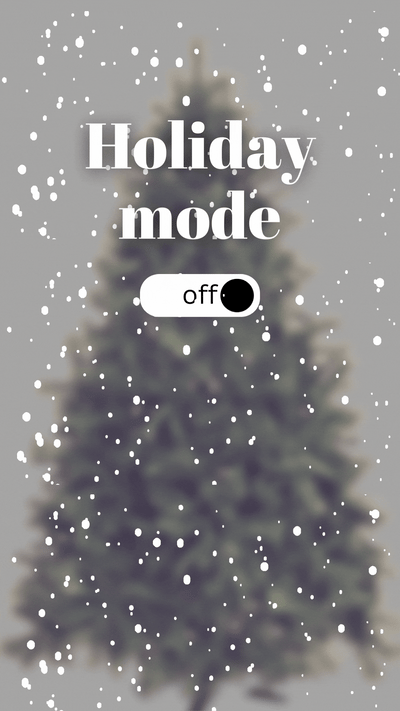 Festive Holiday eCard on a Christmas tree lights switching from ‘Holiday Mode Off’ to ‘Holiday Mode ON—Merry and Bright this holiday season,’ with twinkling lights.