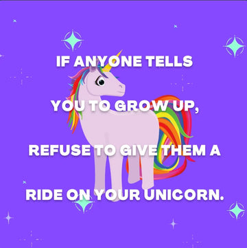 Unicorn Grow Up Funny Birthday eCard poster