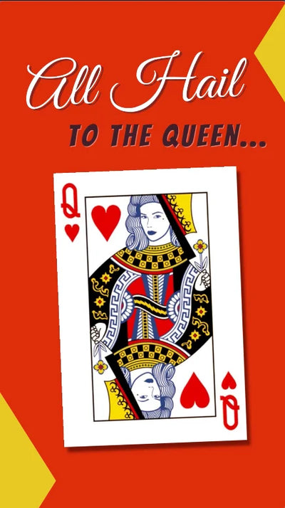 Funny Queen of Hearts Valentine's Day ecard that says all Hail to the Queen.