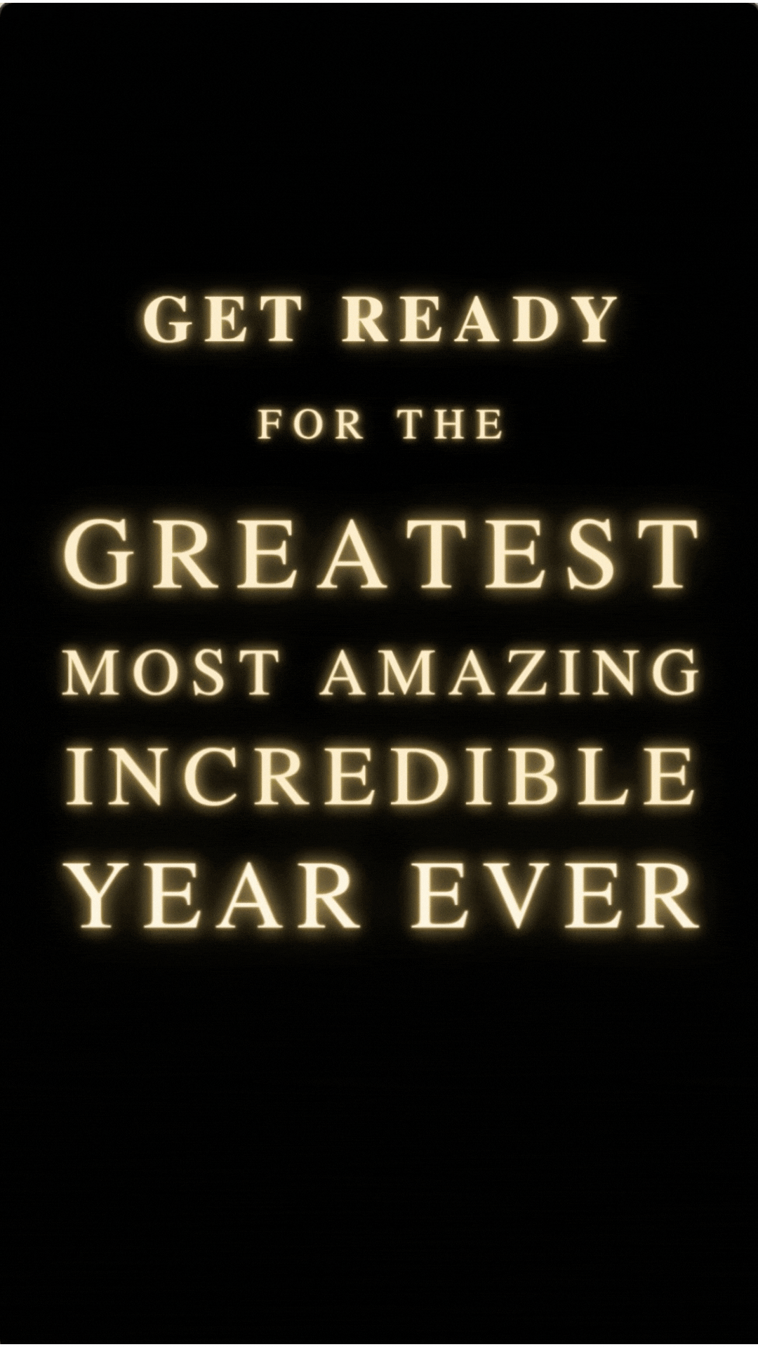 Cinematic “Best Year Ever?” digital eCard parodying a dramatic movie trailer, complete with bold lettering, spotlight effects, and violin soundtrack—part of Greetigram’s funny New Year collection.