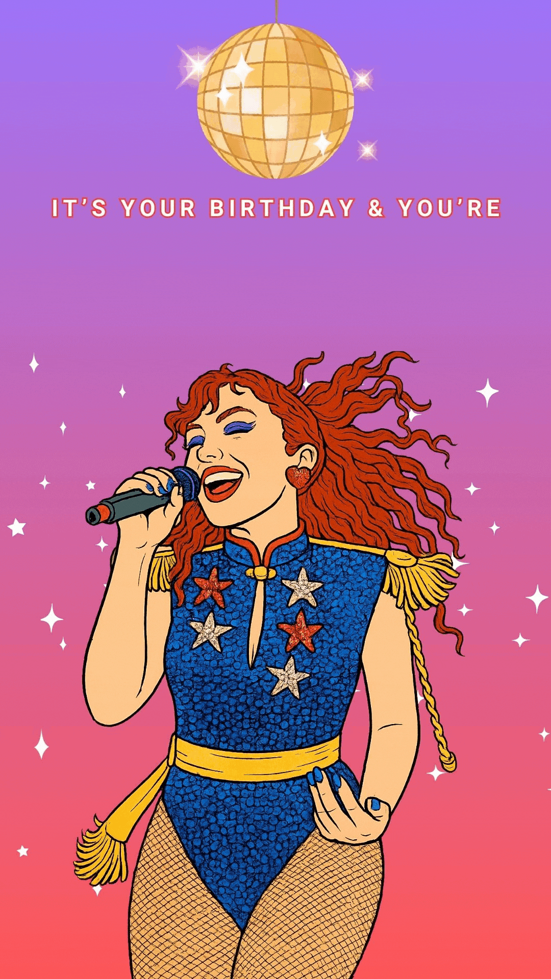 Chappell Roan birthday video eCard with glam, sass, and sparkle. On-screen text says “HAPPY BIRTHDAY. HOT-TO-GO. IT’S YOUR BIRTHDAY. YOU’RE HOT TO GO.” A 10-second digital card full of pop-star energy for fans and birthday baddies.