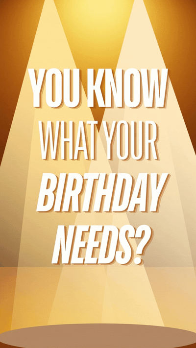Will Ferrell birthday eCard featuring him in a funny cowbell-playing spotlighted stage with the text “More Cowbell! Happy Birthday!