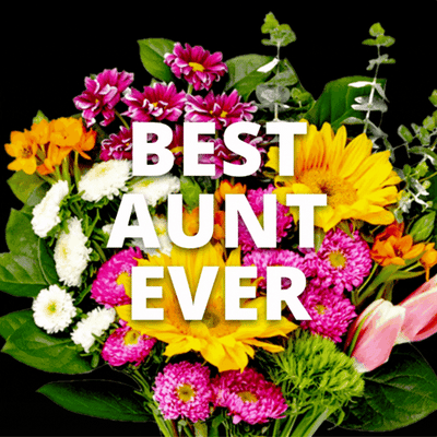 Best Aunt Ever pretty Bouquet ecard