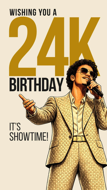 Bruno Mars Birthday Video eCard – Wishing You a 24 Karat Birthday poster