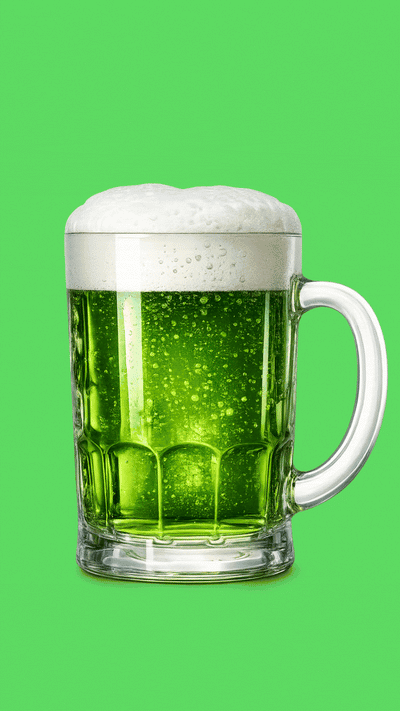 Happy St. Patrick's Day' ecard on a green background cheers Slainte. 