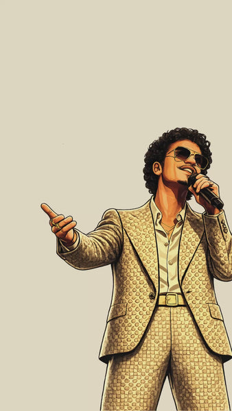 Bruno Mars birthday eCard featuring "Wishing You a 24 Karat Birthday" and "It's Showtime!