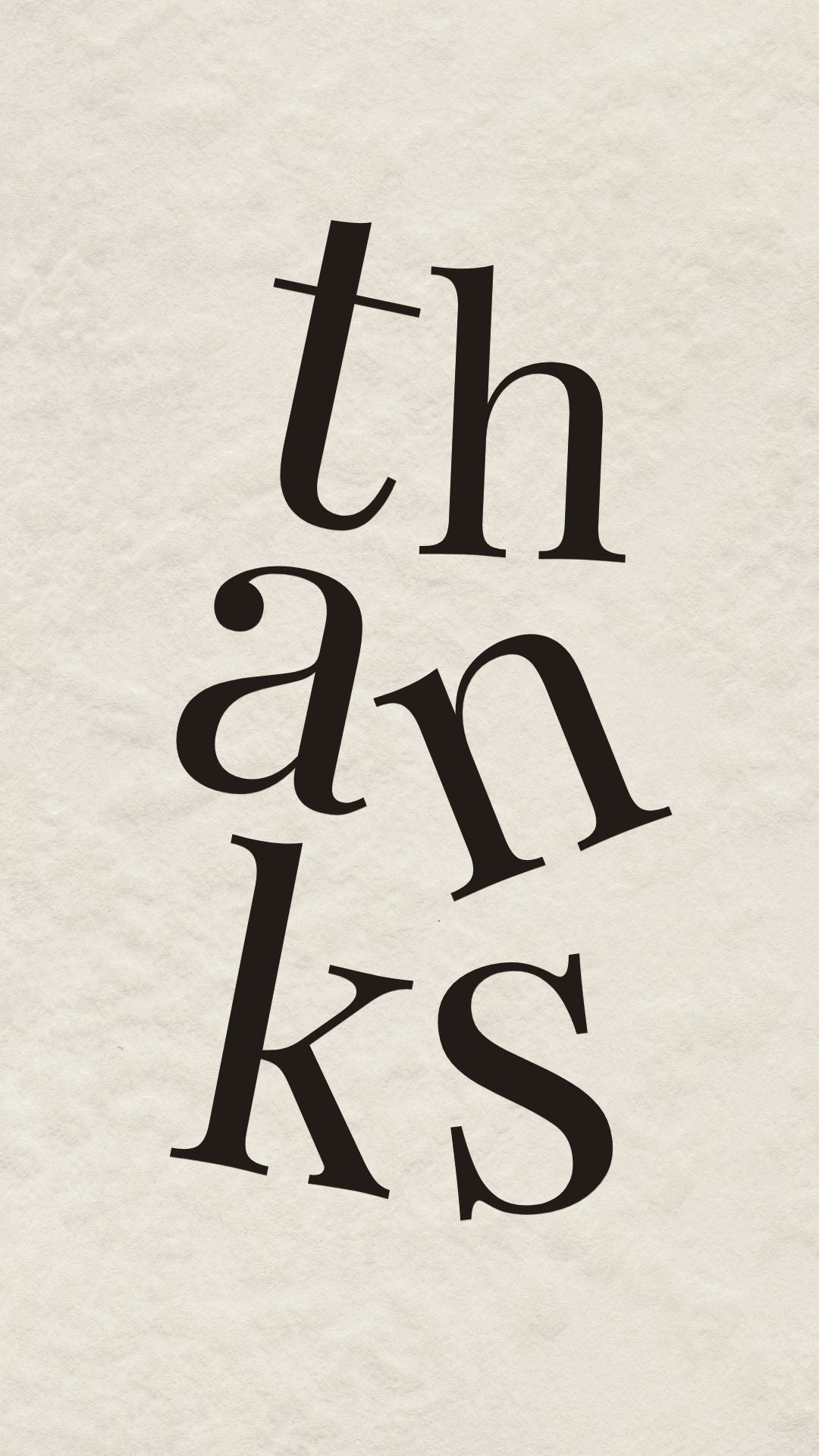 Animated modern Thanks video eCard featuring falling letter typography motion design.