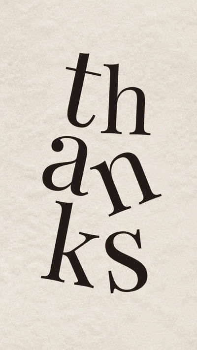 Animated modern Thanks video eCard featuring falling letter typography motion design.
