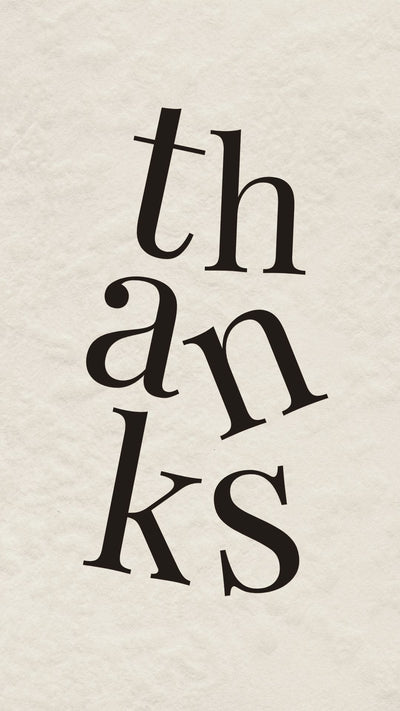 Animated modern Thanks video eCard featuring falling letter typography motion design.