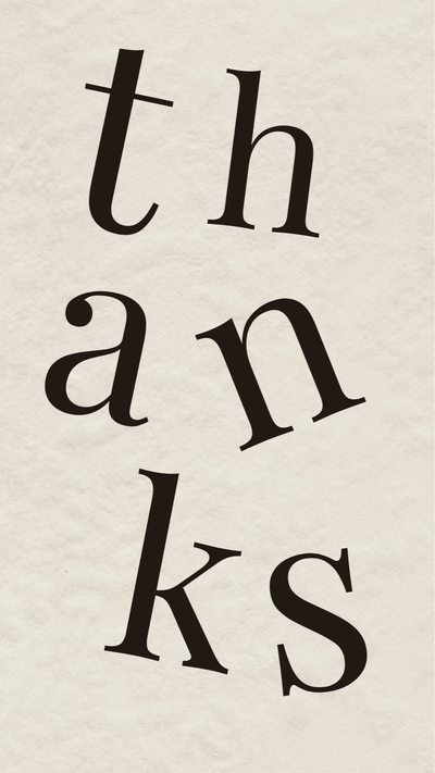Animated modern Thanks video eCard featuring falling letter typography motion design.